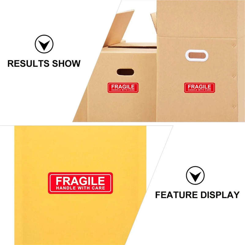 150/500pcs Fragile Label Stickers Handle With Care Moving Stickers (Red)