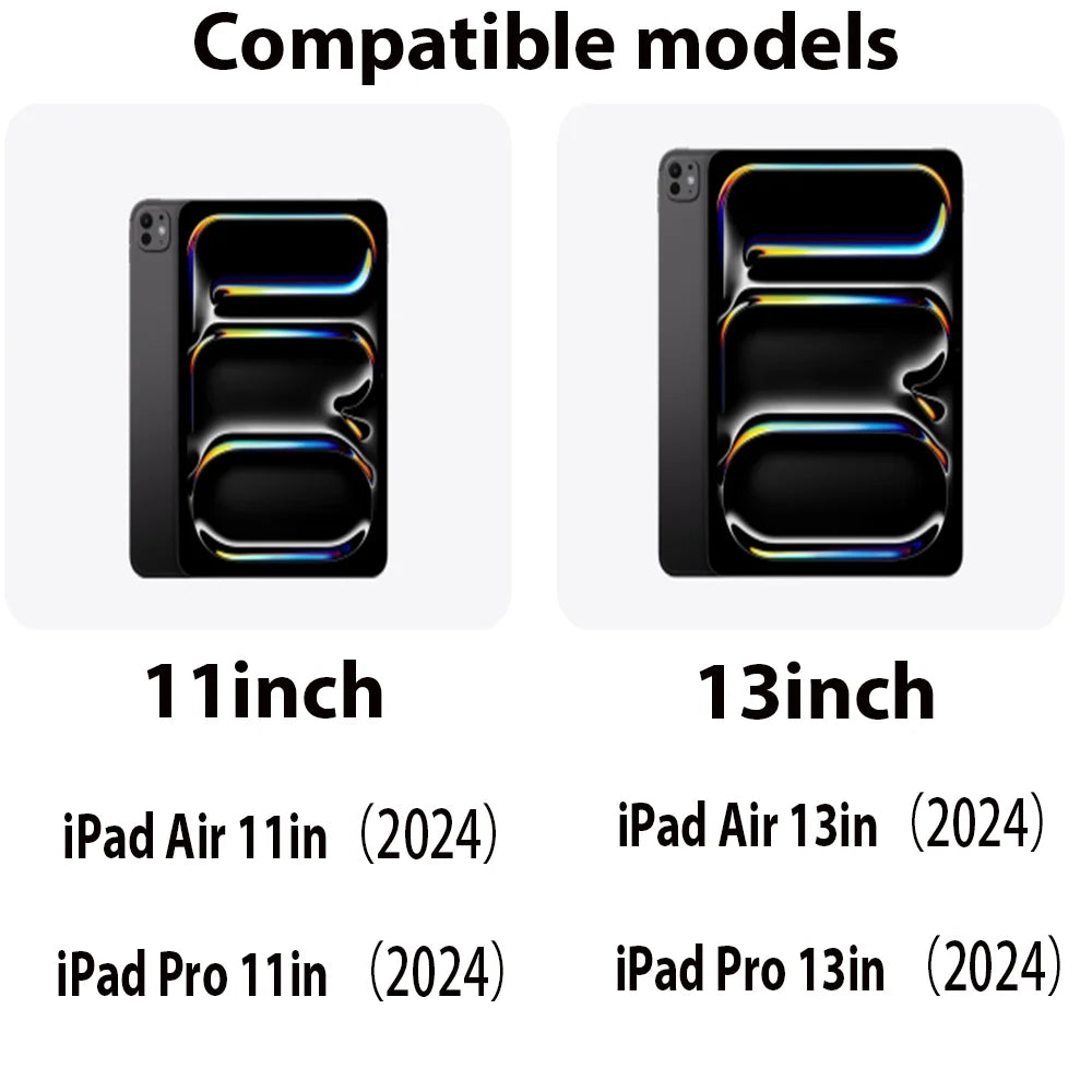 For iPad Pro 13 11 inch 2024 M2 Case Magnetic PU Leather Smart  Shockproof Cover For iPad 2024 New Foldable protective Case