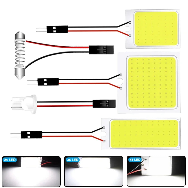 C5W Festoon LED Bulb 31mm 36mm 39mm 41mm T10 W5W LED COB Light 12V White 7000K Car Interior Dome Reading Trunk Lmaps
