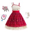 Disney Moana 2 Vaiana Costume Girls Princess Dress Children Purim Lace Clothes Kids Cartoon Cosplay Outfits Birthday Party Frock