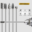 Extra Long 100mm Rotary Rasp File Carving Grinder Abrasive Tools Carbide Burr Alloy Bits Milling Cutter Drill For Metal Wook