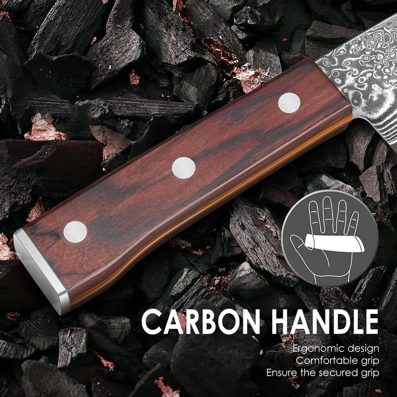 Damascus Chef's Knife Professional 67 Floors Vg-10 Japanese Kitchen Knife Chef's Meat Cleaver Knives For Kitchen  Wooden Handle