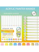 Languo 9pcs/box Soft Brush Acrylic Marker Pen Set，DIY Hand Drawn,Paint Art Markers pens,Student Graffiti Acrylic Paint Pens,M720