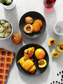 4/16/24pcs Reusable plastic tableware set, including plates, bowls and cups. Suitable for family picnics and school supplies