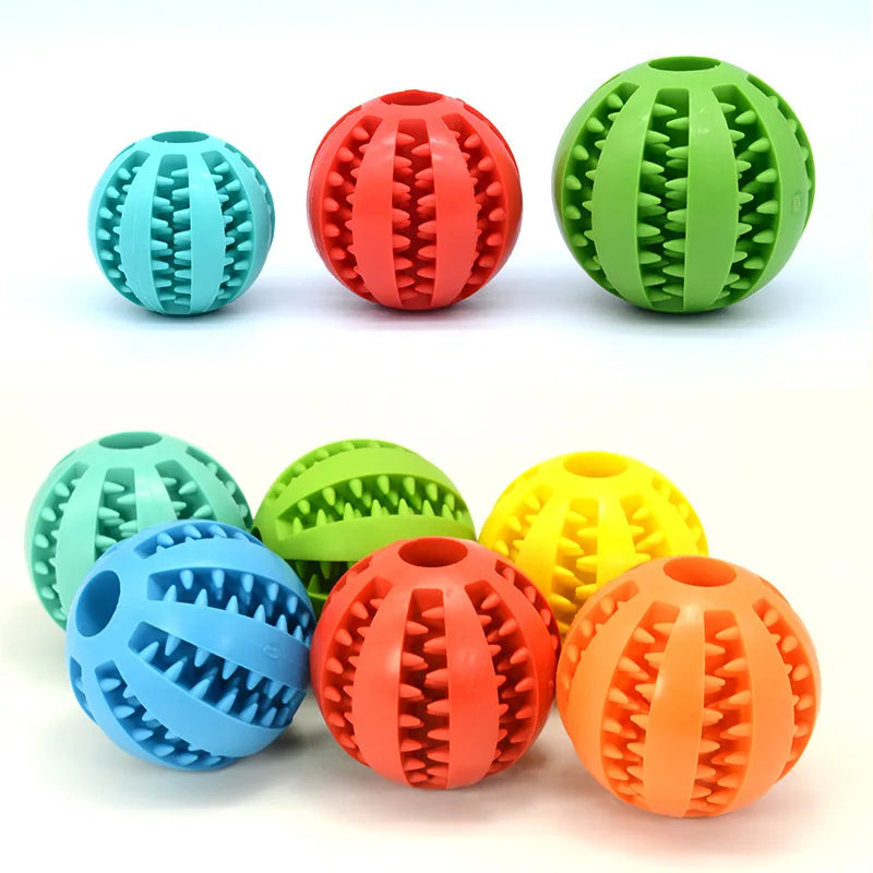 Silicone Pet Dog Toy Ball Interactive Bite-resistant Chew Toy for Small Dogs Tooth Cleaning Elasticity Ball Pet Products 5/6/7cm