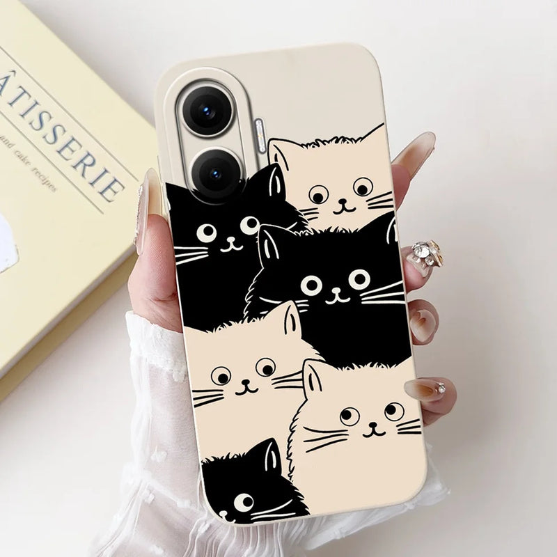 For Xiaomi Poco F7 Phone Cover For Redmi Turbo 4 Pro 5G Case Silicone Cute Cartoon Fashion Luxury Love Shockproof Bumper Funda