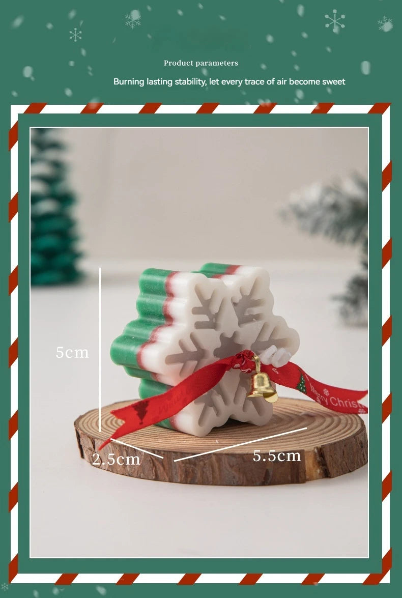 New Christmas Snowflake Aromatherapy Candle Hand-Made Romantic Atmosphere Creative Home Desktop Decorations With Gifts Ornaments