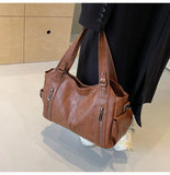 Soft Interior Compartment Shoulder Bags 2026 High Quality Contrasting Colors Bags for Women Fashion Zipper Pu Women's Handbags