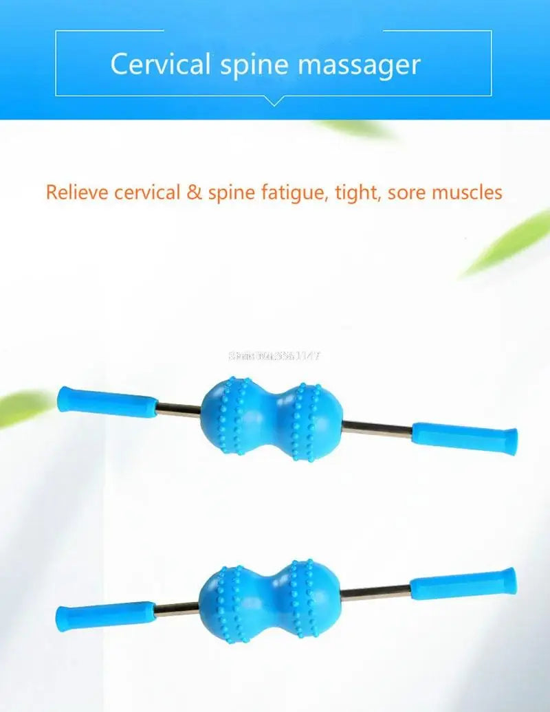 Double Ball Massage Roll Stick Back Pushing Massager Rollers Relaxing Muscle Massage Balls Easy Carry and Storage