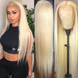 Blonde 613 13x6 Lace Frontal Wigs HD 613 Lace Front Human Hair Wigs For Women 40 Inch Long Straight Human Hair Wigs Can Be Dyed