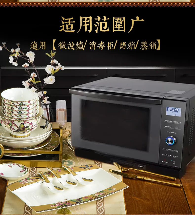 Fine Bone China Plates Dinner Sets Ceramics Luxury Breakfast Dinnerware Gift Women Vajillas Completa Ceramica Luxury Tableware