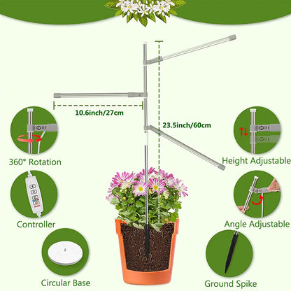 10w 72 led planta crescer luz usb phyto lâmpada espectro completo regulável 3/9/12h temporizador phytolamp para mudas flor ajustável usb
