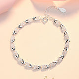 Pulsera de cadena ajustable de plata de ley 925 para mujer, forma XO, diseño coreano, lujo, ideal para fiestas y bodas. 