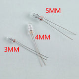 10/25/50pcs/lot Miniature 0.07A 3mm 4mm 5mm 3V/6V/9V/12V/24V Mini Lamp Light Bulb Edison Incandescent Filament Rice