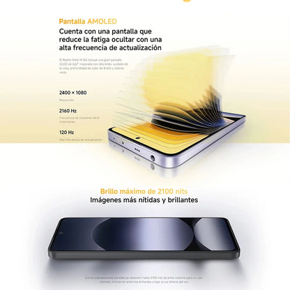 Xiaomi Redmi Note 14 5g Nfc, Mediatek Dimensity 7025-Ultra, 108Mp Camera, 5110Mah Battery, Charger Not Included