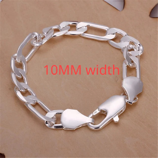 Fine 925 Sterling Silver Bracelet for Women and Men, Noble Nice Chain, Solid Charms, Wedding Party Gift, Fashion Jewelry, Hot Model 