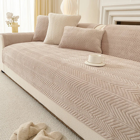 1PC Velvet Thick Sofa Seat Cover Nordic Universal Sofa Cushion Slipcover Anti-slip L Corner Couch Towel Mat for Living Room