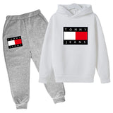 Children's Autumn/Winter Hoodie Creative Color Sweatshirt Top + Pants 2PC Coat Boys Girls Preschool 3-12Y Sunshine Sports Casual Set