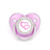 Metallic Purple Baby Pacifier with Cap, BPA Free Silicone Pacifier, Initial Letter Name, Dummy Teether, Baby Shower Gifts 