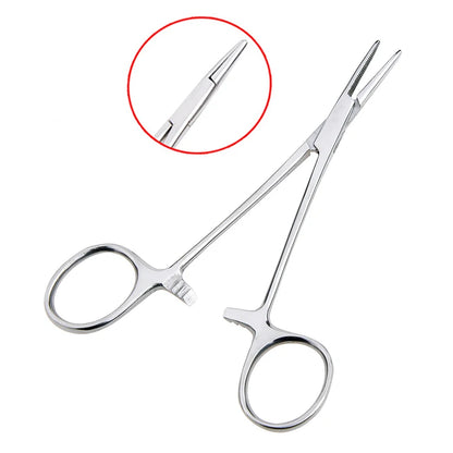 Herramienta manual de 12,5 x 16 x 18 cm, pinzas hemostáticas para pelo de mascotas, alicates de pesca, herramientas de depilación, herramienta de corte con punta curva/recta.