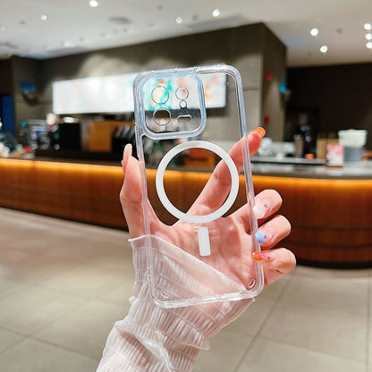 Transparent For Magsafe Case for Xiaomi Mi 15 14 13 Pro Ultra 13T 14T Redmi Note 13 14 4G 5G Magnetic Shockproof Hard Cover