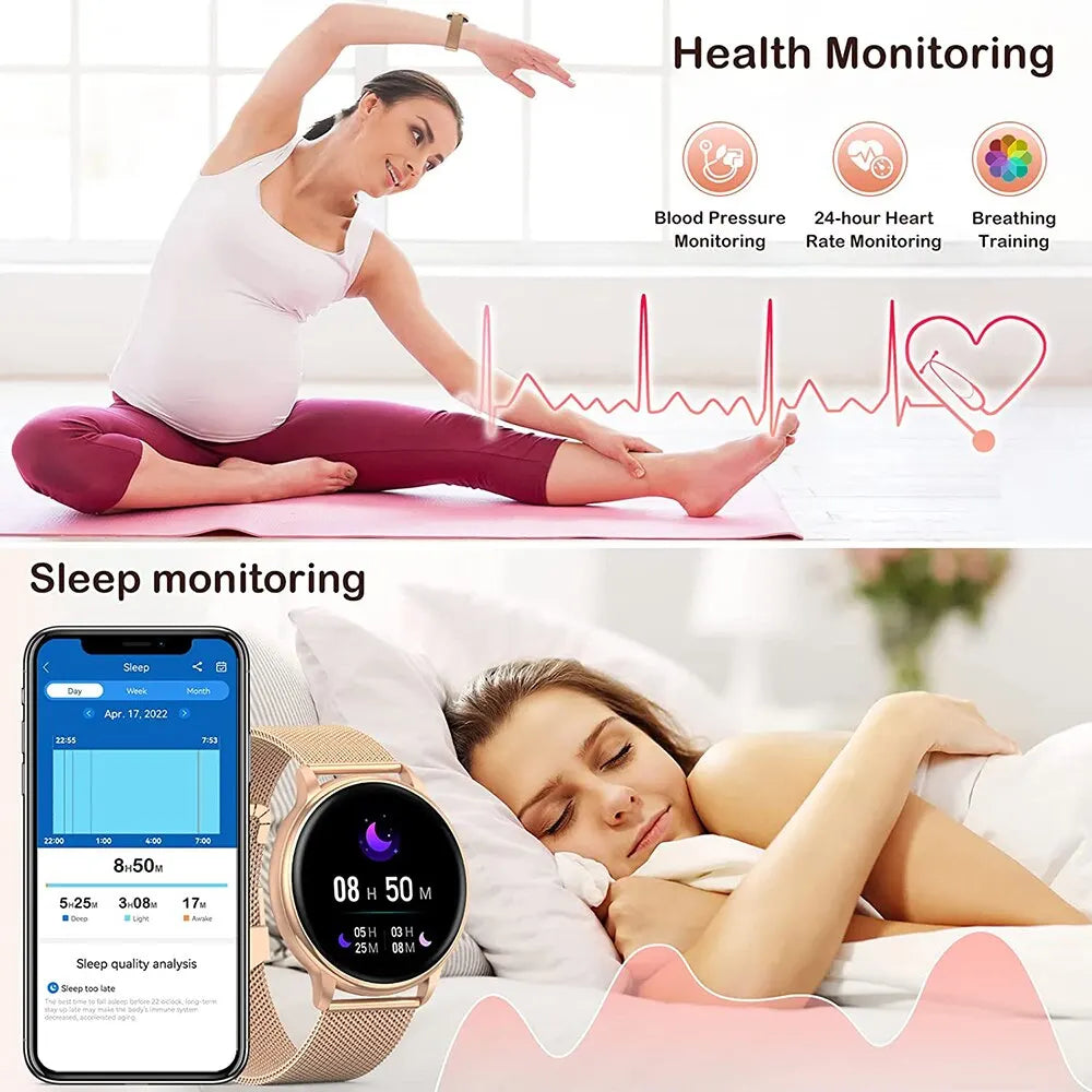 MEVADEN 1.32 inch Female Fashion Smart Watch Bluetooth Call Women Sport Fitness Tracker Health Monitor Smartwatch for Ladies Y22