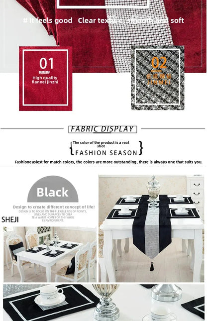 Heat Resistant Dining Table Mat Diamond Embedded Anti Slip Western Dining Pad Cushion Home Use Tablecloth Accessories