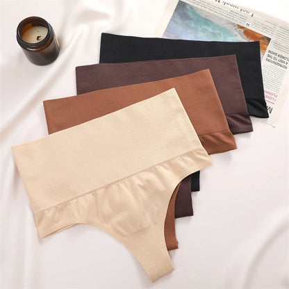 FINETOO Bragas de tanga con realce de glúteos y cintura alta para mujer, lencería moldeadora de abdomen sexy, ropa moldeadora adelgazante femenina