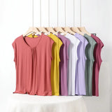 XL to 8XL Plus Size Modal Loose T-Shirt Sleeveless Solid Color Casual Tank Tops Homewear Bottomed Tee Tops Summer Women's Top