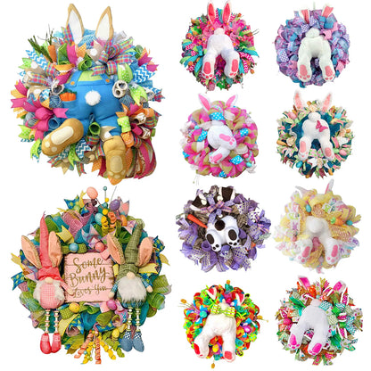 Easter Thief Bunny Butt Wreath With Easter Cross Garland Home Decor Spring Wedding Wreath Storage Cartoon Bunny Shape Ornaments