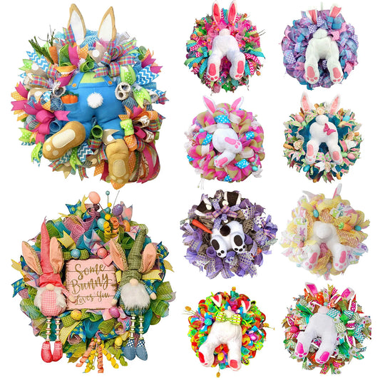 Easter Thief Bunny Butt Wreath With Easter Cross Garland Home Decor Spring Wedding Wreath Storage Cartoon Bunny Shape Ornaments