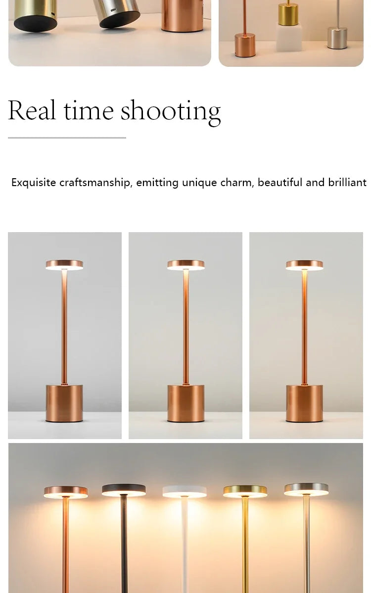 Table Lamp LED Touch Sensor Desktop Night Light Rechargeable Wireless Reading Lamp 3 Colors Adjustable Creative Ambient Light