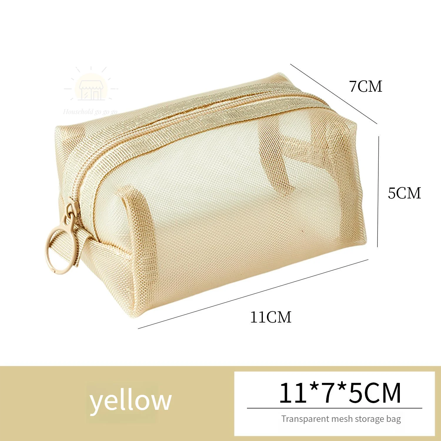 1pc Multifunctional Square Nylon Mesh Storage Bags Travel Portable Urltra-Light Mini Wash Bags Mini Zipper Coin Purse