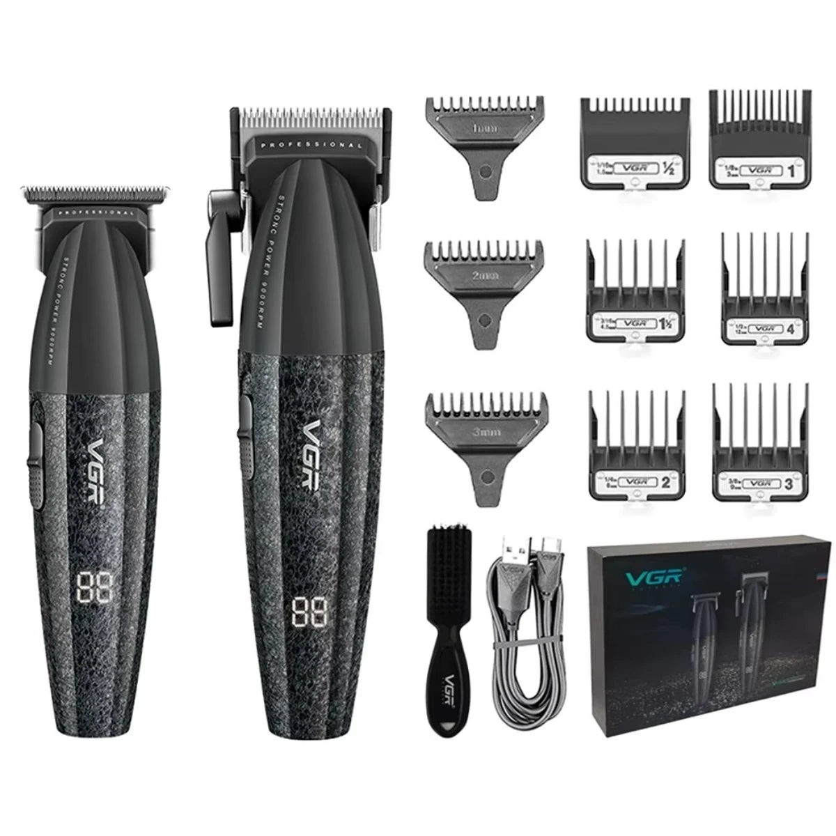 VGR Hair Clippers Professional 9000RPM Hair Cutting Machine Rechargeable Beard Trimmer Charging Base Hair Clippers men V-640 S3