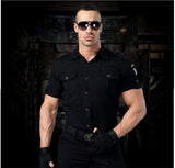 Short Sleeved Shirts Men Tactical T-shirt Spring Summer Workwear Cotton Vintage Shirt  Army Embroidery Pocket Cargo Tees
