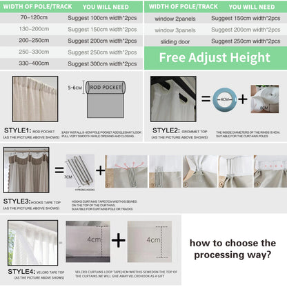 Factory Supply Natural Linen Japanese Koreanstyle Curtain  LivingRoom Bedroom Transparent Finished Gauze Sheer Drape Home Window