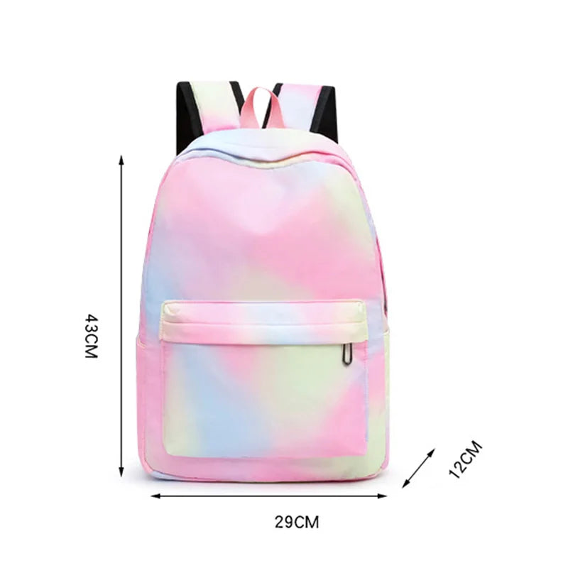3pcs Disney Lilo Stitch Colorful Backpack with Lunch Bag for Women Student Teenagers Rucksack Casual School Bags Sets