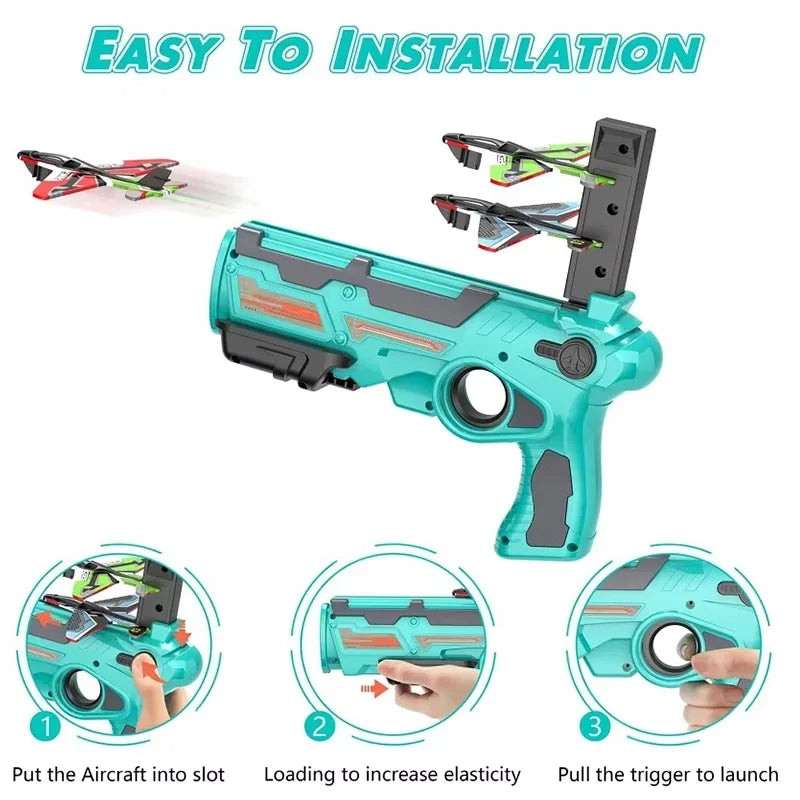 Lanzador de aviones de juguete para niños, divertido avión de espuma para exteriores, juguete interactivo entre padres e hijos, juguete volador deportivo para niños, regalo