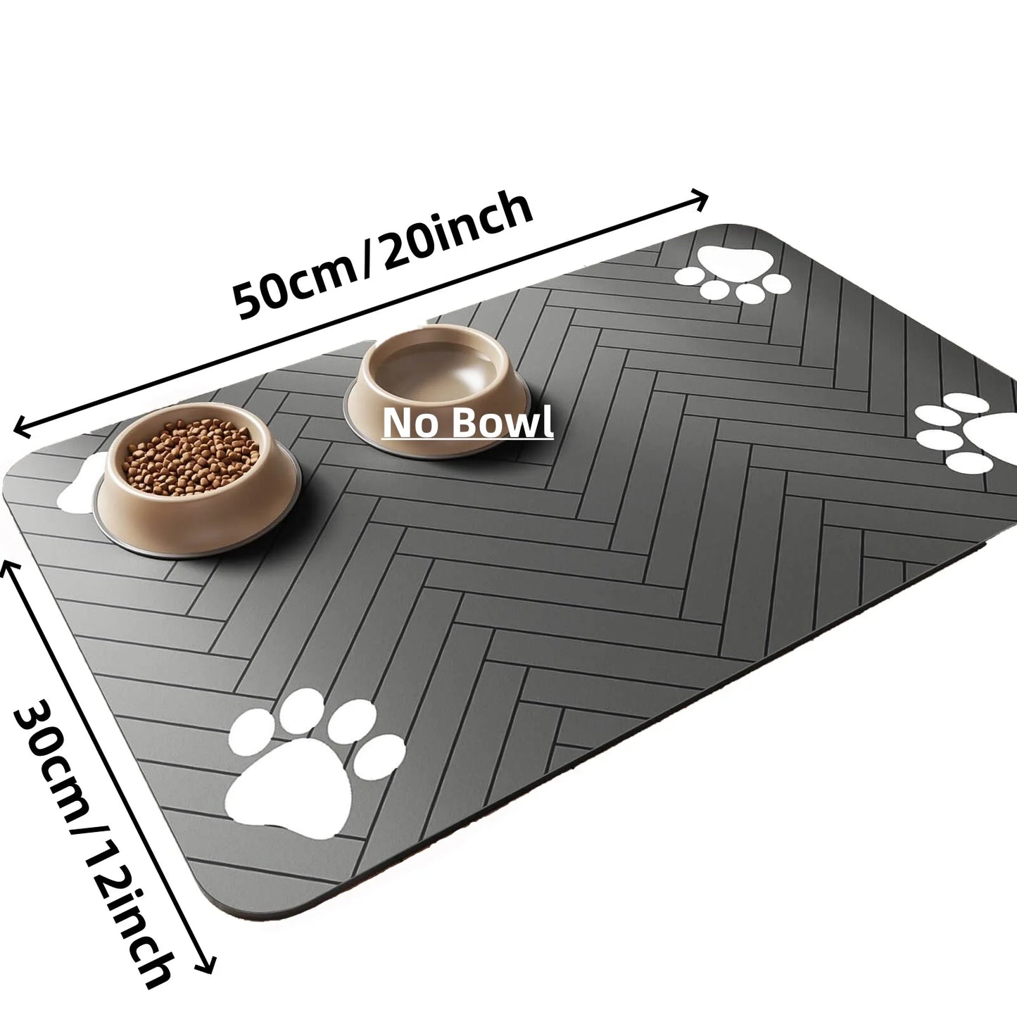 Tapete absorbente para comedero de mascotas, con respaldo de goma impermeable y secado rápido para perros y gatos.