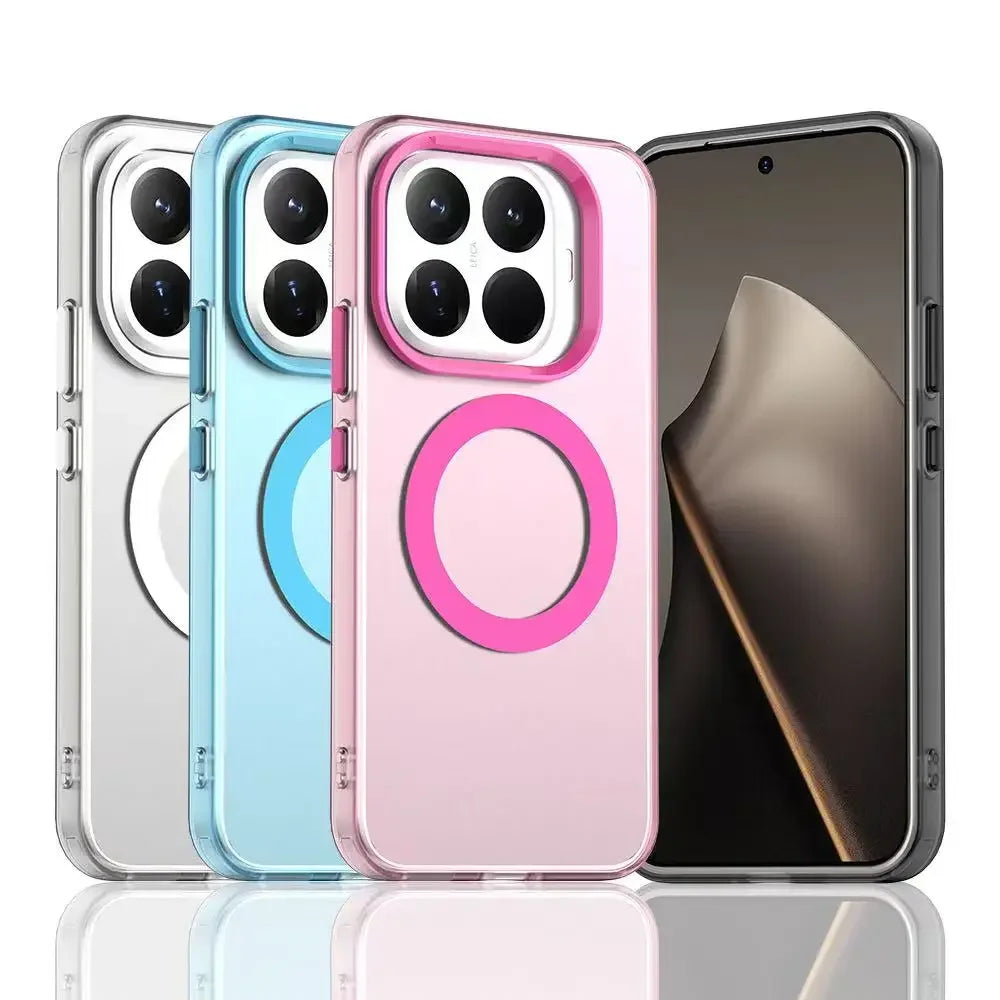 Luxury Matte Candy Magnetic Wireless Charging Transparent Case For Redmi Xiaomi 14T Pro 15T 15TPro For Magsafe Shockproof Cover