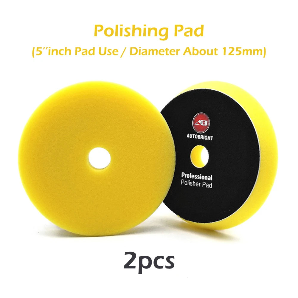 AUTOBRIGHT 5'' inch Car Polishing Pad For DA Machine Accessories Detailing Clean Auto Detailing For Car Polisher Wax Pads Foam