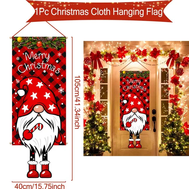Pancarta colgante de Papá Noel, adornos navideños para el hogar, regalos de Año Nuevo 2023 y 2024 