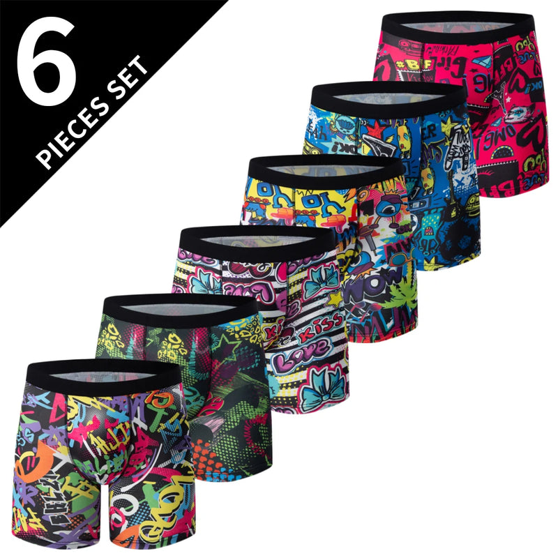 4/5 /10 Pcs Fashionable Men's Long Underwear Casual Boyshort Youth Sports Shorts Comfortable Breathable Stretch Shorts Underwear