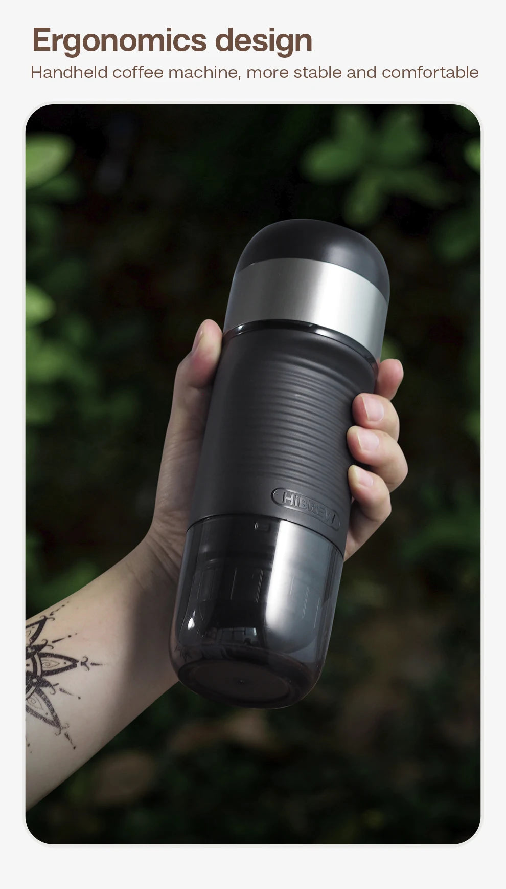 HiBREW Portable Coffee Machine for Car & Home, DC12V Espresso Coffee Maker Fit Nespresso Dolce Pod Capsule Coffee Powder H4A