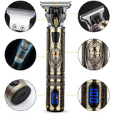T9 LCD Electric Hair Trimmer Oil Shaving Head Electric Clipper Engraving Electric Clipper Hair Precision Trimmer for Men Care