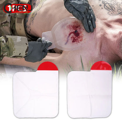 Portable Square Medical Chest Seal Vented Dressing Bandage First Aid Kit Rescue Chest Seal Outdoor Emergency Medical Tool
