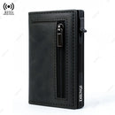 Magnetic Credit Card Holder Luxury Men Wallet Rfid Blocking Pop Up Minimalist Wallet Leather Bank Cardholder Case Vallet for Men