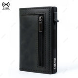 Magnetic Credit Card Holder Luxury Men's Wallet RFID Blocking Pop Up Minimalist Wallet Leather Bank Card Holder Case Vallet for Men