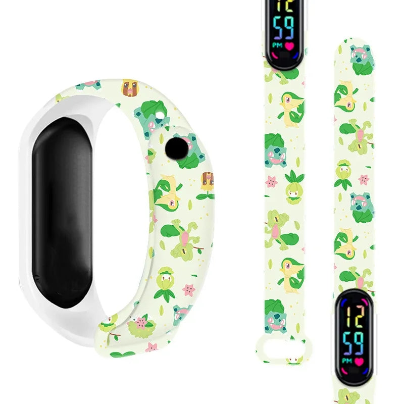 Pokemon Pikachu Dragon Ball Z Sport Casual Watches Led Silicone Watch Color Lovely Digital Children Wristwatch Clock Gift Toys