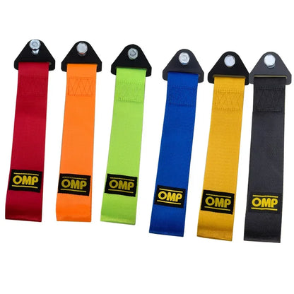 Cuerda de remolque para coche Omp, modificación, gancho de seguro de automóvil, parachoques delantero, cuerda de remolque, cabeza de vehículo, serpentina para coche, accesorios decorativos
